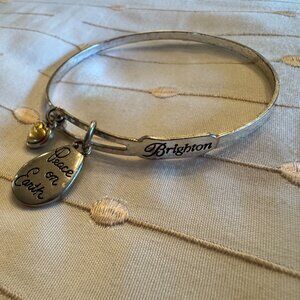 Brighton Dove Peace On Earth Charm Bangle Bracelet - Art and Soul Collection